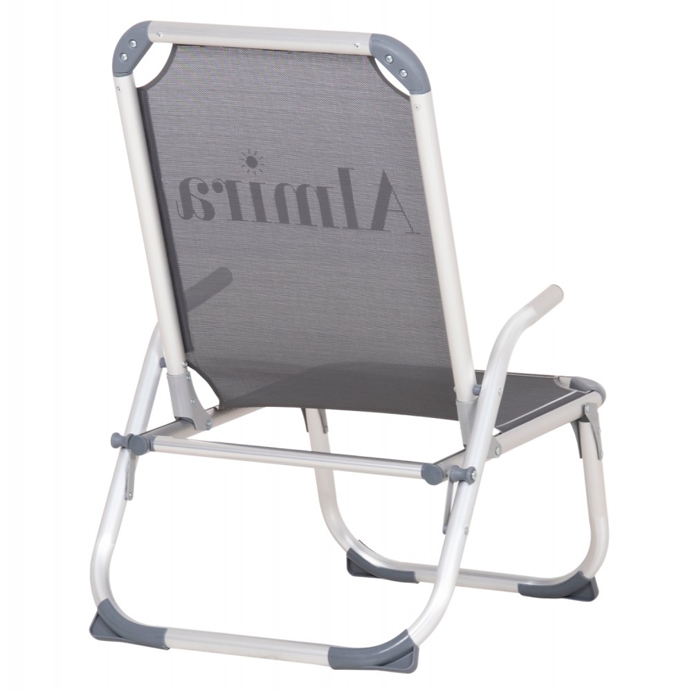 Καρεκλάκι παραλίας βαρέως τύπου "ALMIRA" από αλουμίνιο σε γκρι χρώμα 53x68x80