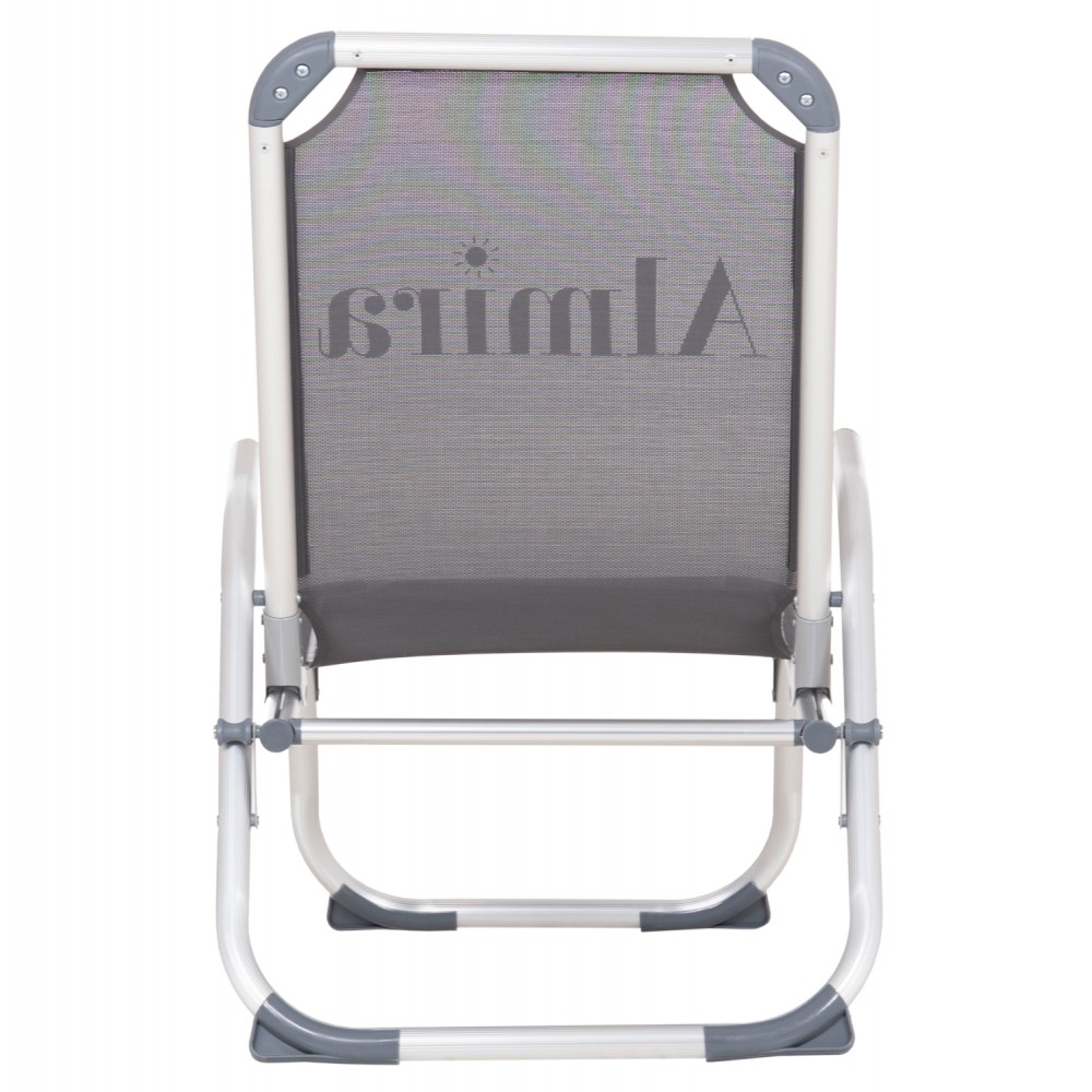 Καρεκλάκι παραλίας βαρέως τύπου "ALMIRA" από αλουμίνιο σε γκρι χρώμα 53x68x80