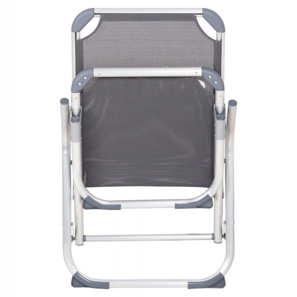 Καρεκλάκι παραλίας βαρέως τύπου "ALMIRA" από αλουμίνιο σε γκρι χρώμα 53x68x80