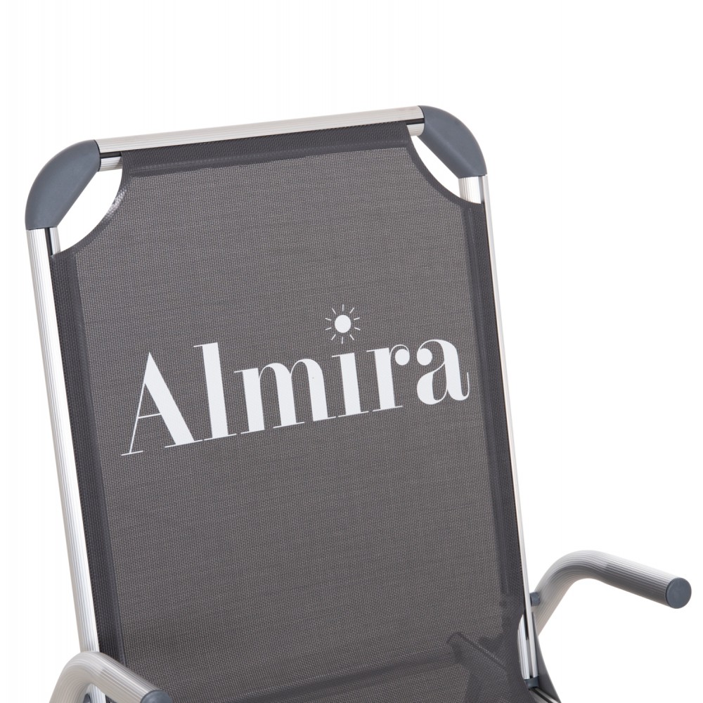 Καρεκλάκι παραλίας βαρέως τύπου "ALMIRA" από αλουμίνιο σε γκρι χρώμα 53x68x80