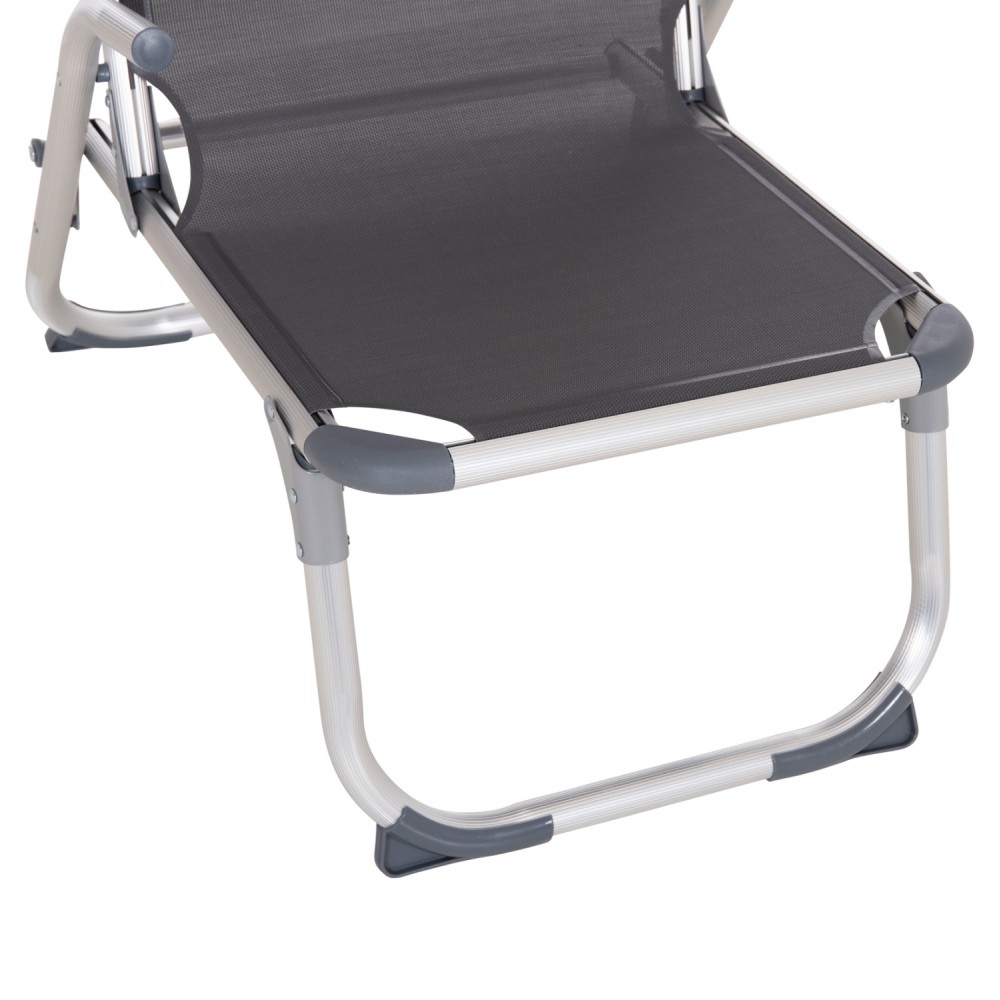 Καρεκλάκι παραλίας βαρέως τύπου "ALMIRA" από αλουμίνιο σε γκρι χρώμα 53x68x80
