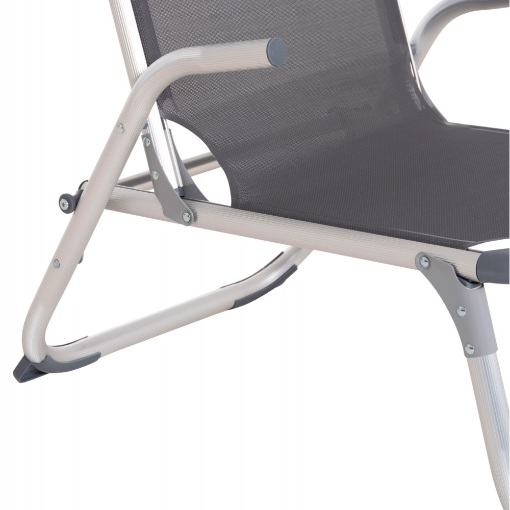 Καρεκλάκι παραλίας βαρέως τύπου "ALMIRA" από αλουμίνιο σε γκρι χρώμα 53x68x80