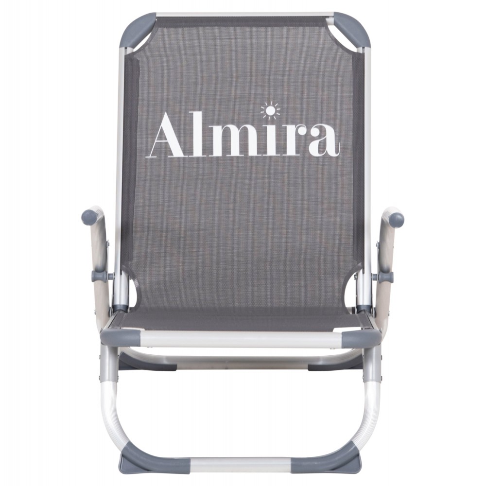 Καρεκλάκι παραλίας βαρέως τύπου "ALMIRA" από αλουμίνιο σε γκρι χρώμα 55x71x66