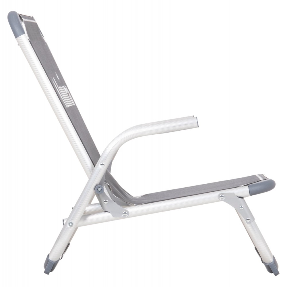 Καρεκλάκι παραλίας βαρέως τύπου "ALMIRA" από αλουμίνιο σε γκρι χρώμα 55x71x66