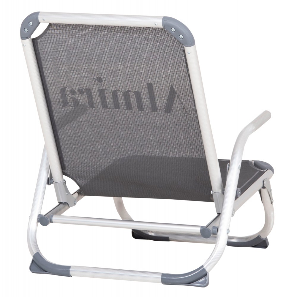 Καρεκλάκι παραλίας βαρέως τύπου "ALMIRA" από αλουμίνιο σε γκρι χρώμα 55x71x66