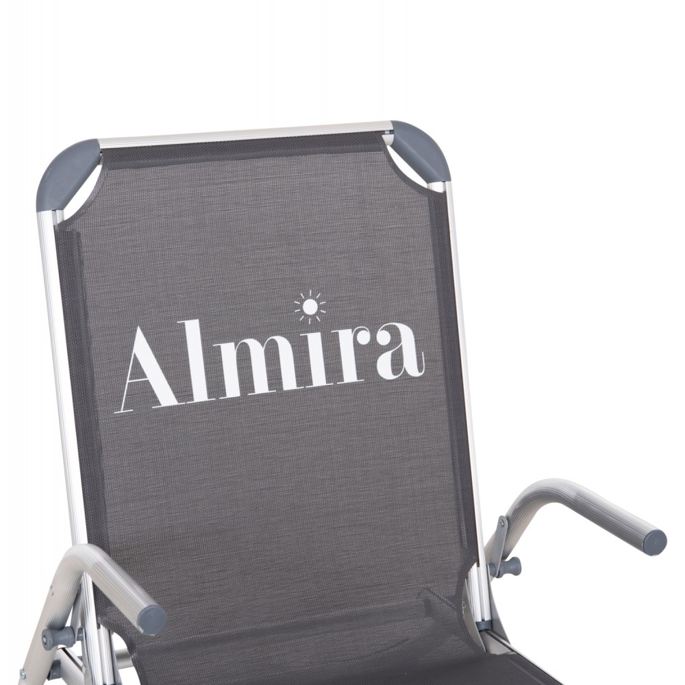 Καρεκλάκι παραλίας βαρέως τύπου "ALMIRA" από αλουμίνιο σε γκρι χρώμα 55x71x66