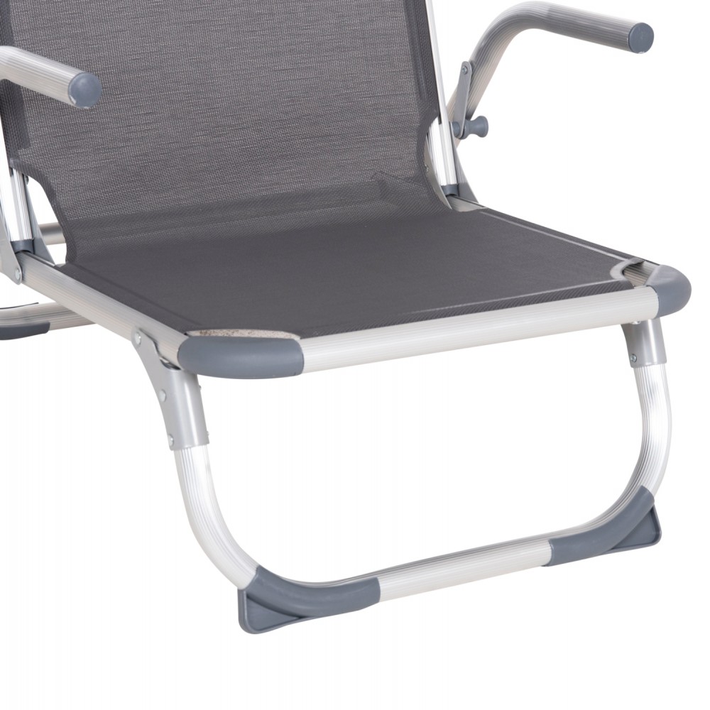 Καρεκλάκι παραλίας βαρέως τύπου "ALMIRA" από αλουμίνιο σε γκρι χρώμα 55x71x66