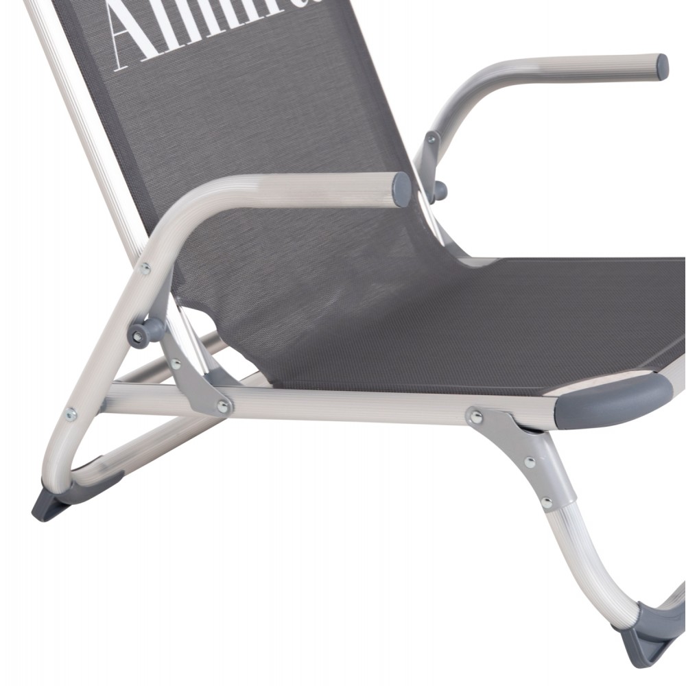 Καρεκλάκι παραλίας βαρέως τύπου "ALMIRA" από αλουμίνιο σε γκρι χρώμα 55x71x66