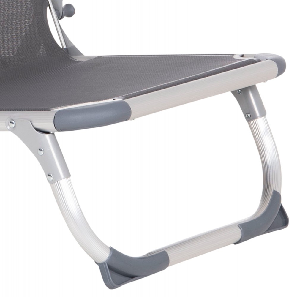 Καρεκλάκι παραλίας βαρέως τύπου "ALMIRA" από αλουμίνιο σε γκρι χρώμα 55x71x66