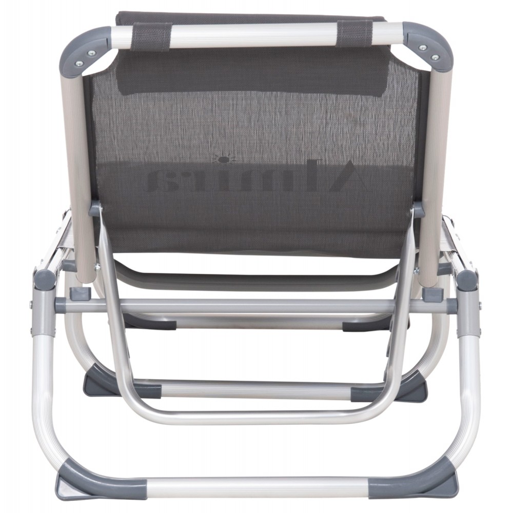 Ξαπλώστρα παραλίας βαρέου τύπου "ALMIRA" από αλουμίνιο σε γκρι χρώμα 187x59x78