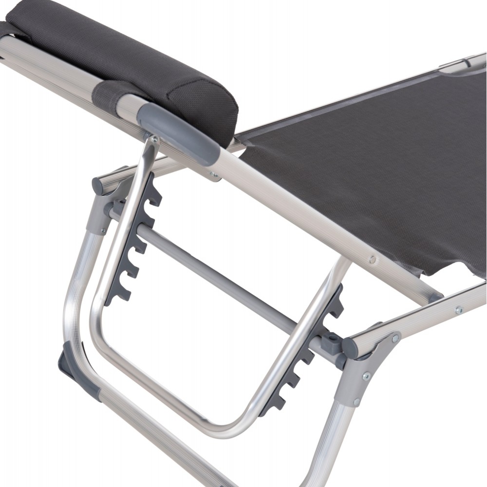 Ξαπλώστρα παραλίας βαρέου τύπου "ALMIRA" από αλουμίνιο σε γκρι χρώμα 187x59x78