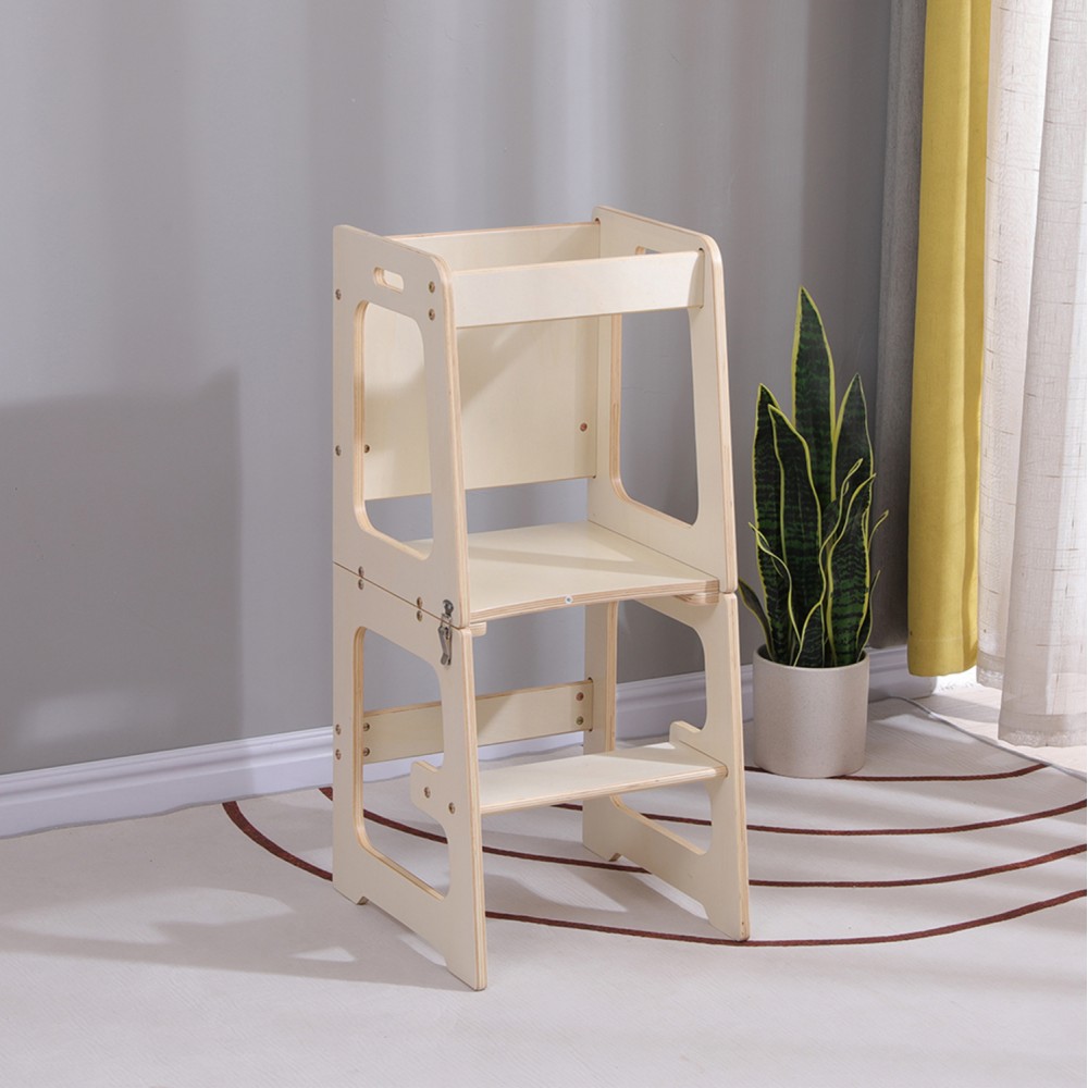 Πύργος εκμάθησης με πίνακα "RICKI" από ξύλο πεύκου σε φυσικό χρώμα  37x40x84