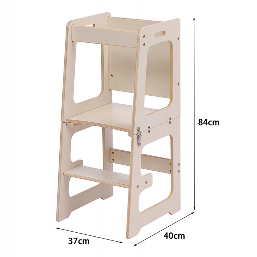 Πύργος εκμάθησης με πίνακα "RICKI" από ξύλο πεύκου σε φυσικό χρώμα  37x40x84