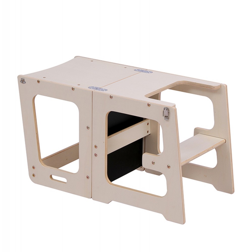 Πύργος εκμάθησης με πίνακα "RICKI" από ξύλο πεύκου σε φυσικό χρώμα  37x40x84