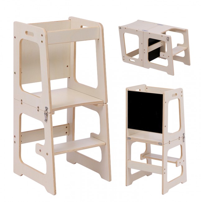 Πύργος εκμάθησης με πίνακα "RICKI" από ξύλο πεύκου σε φυσικό χρώμα  37x40x84