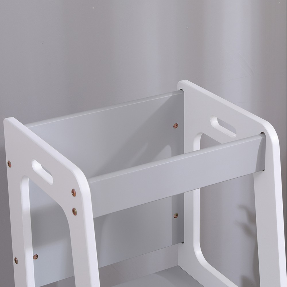 Πύργος εκμάθησης με πίνακα "RICKI" από ξύλο πεύκου σε λευκό/γκρι χρώμα  37x40x84