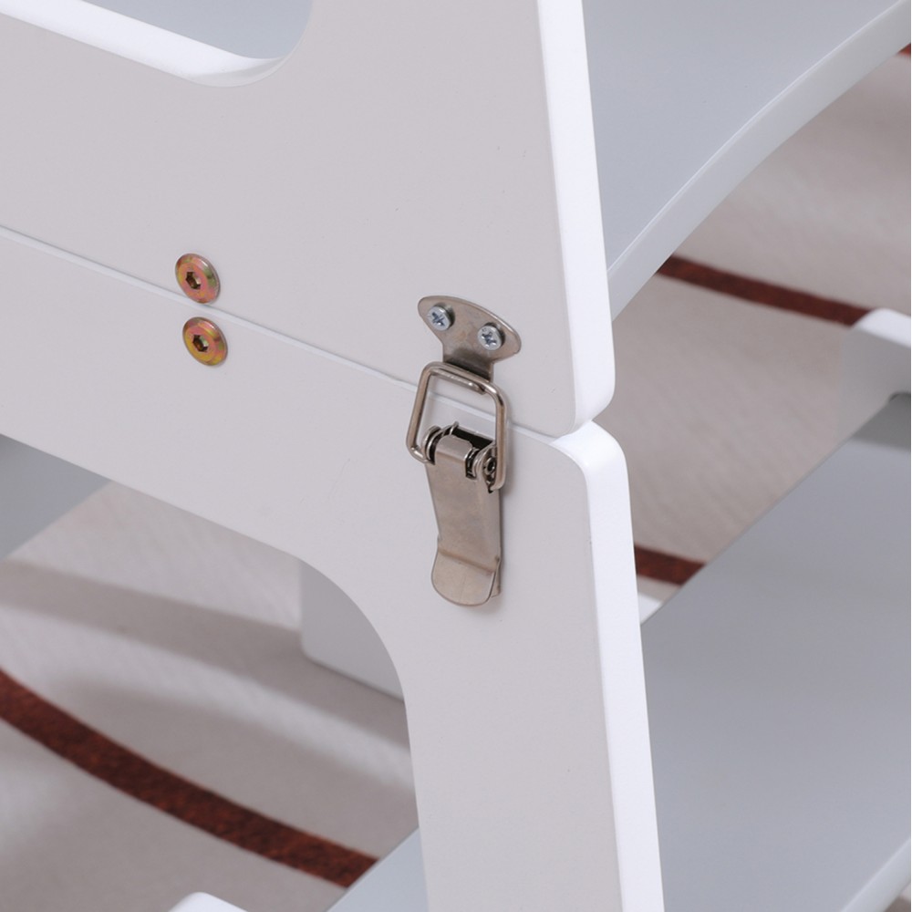 Πύργος εκμάθησης με πίνακα "RICKI" από ξύλο πεύκου σε λευκό/γκρι χρώμα  37x40x84