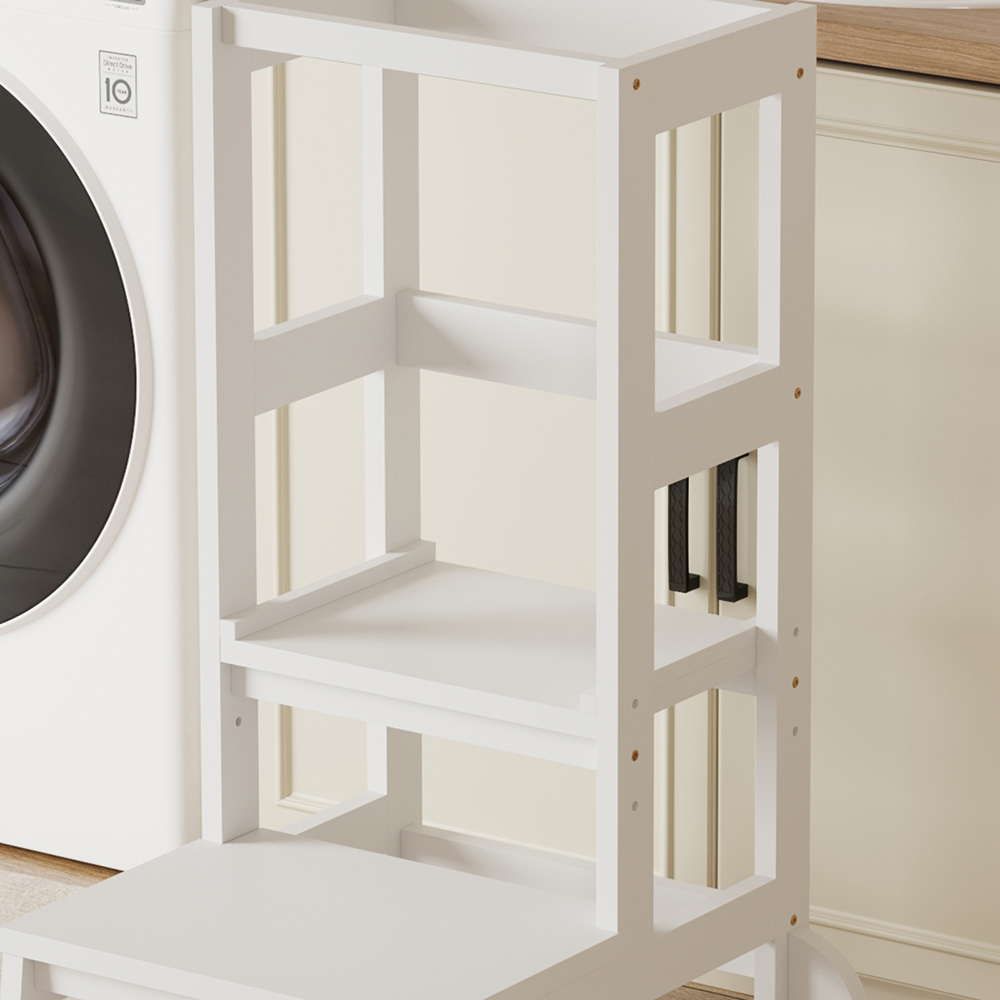 Πύργος εκμάθησης τ.Μοντεσσόρι "PEPE" από ξύλο πεύκου σε λευκό χρώμα 55x53x90