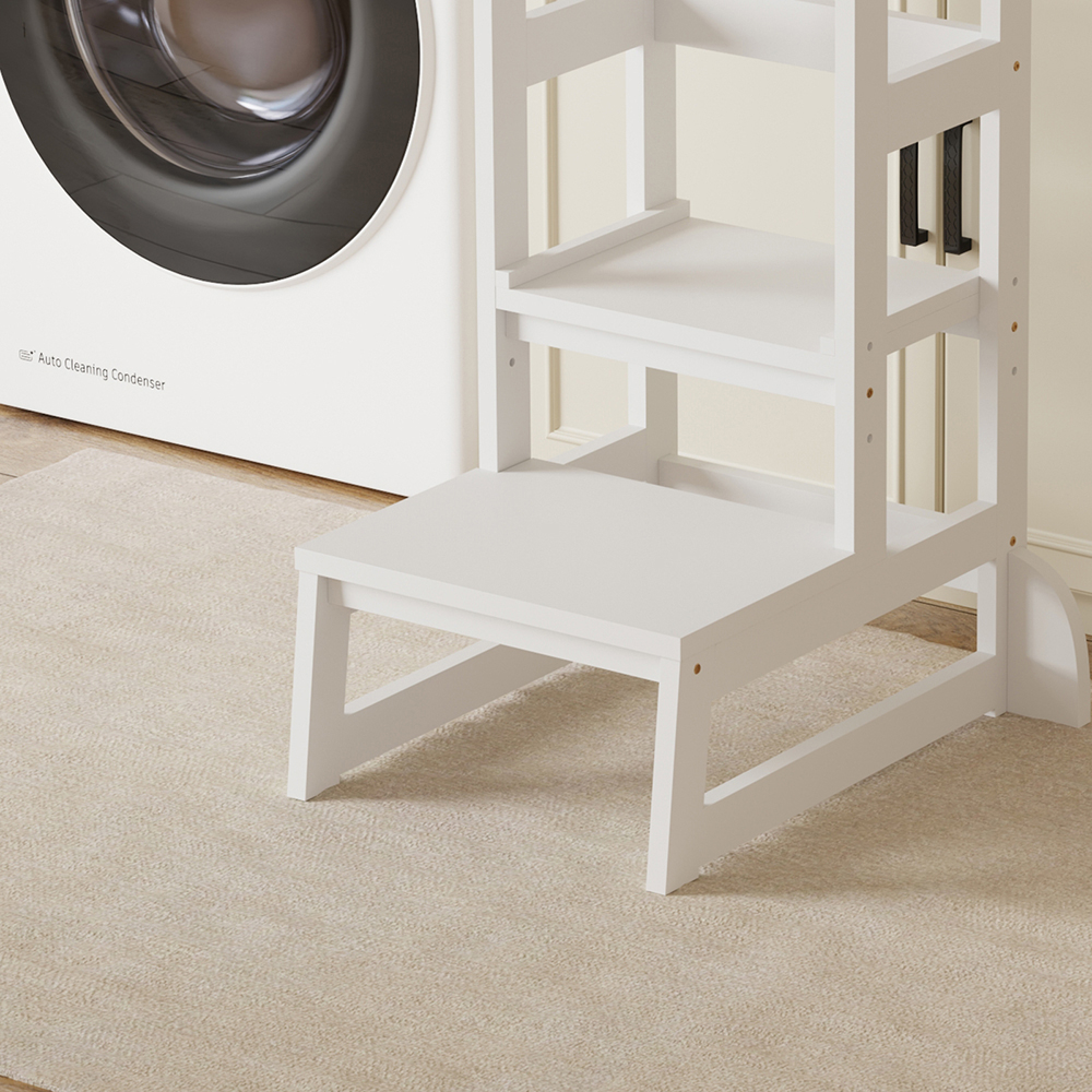 Πύργος εκμάθησης τ.Μοντεσσόρι "PEPE" από ξύλο πεύκου σε λευκό χρώμα 55x53x90