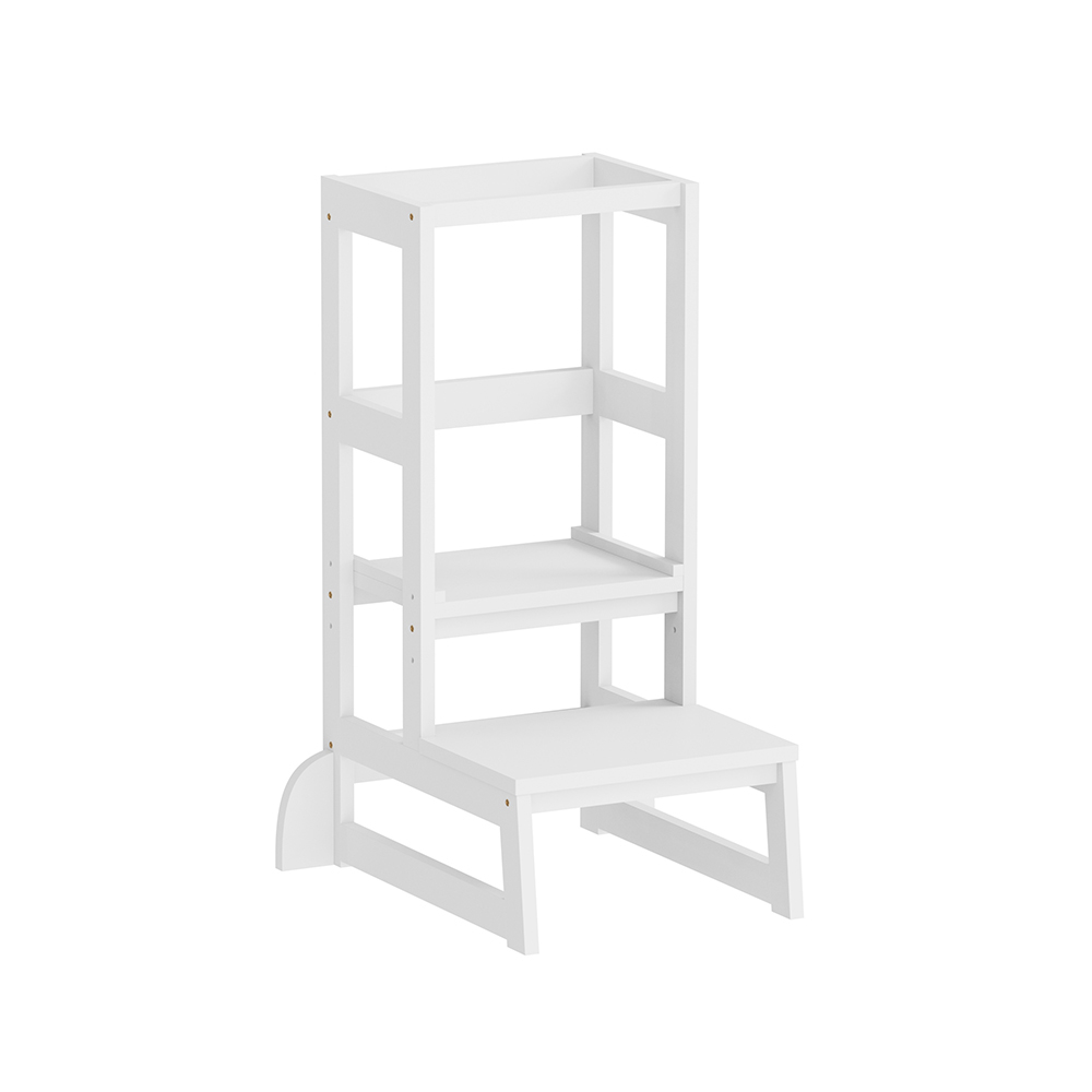 Πύργος εκμάθησης τ.Μοντεσσόρι "PEPE" από ξύλο πεύκου σε λευκό χρώμα 55x53x90