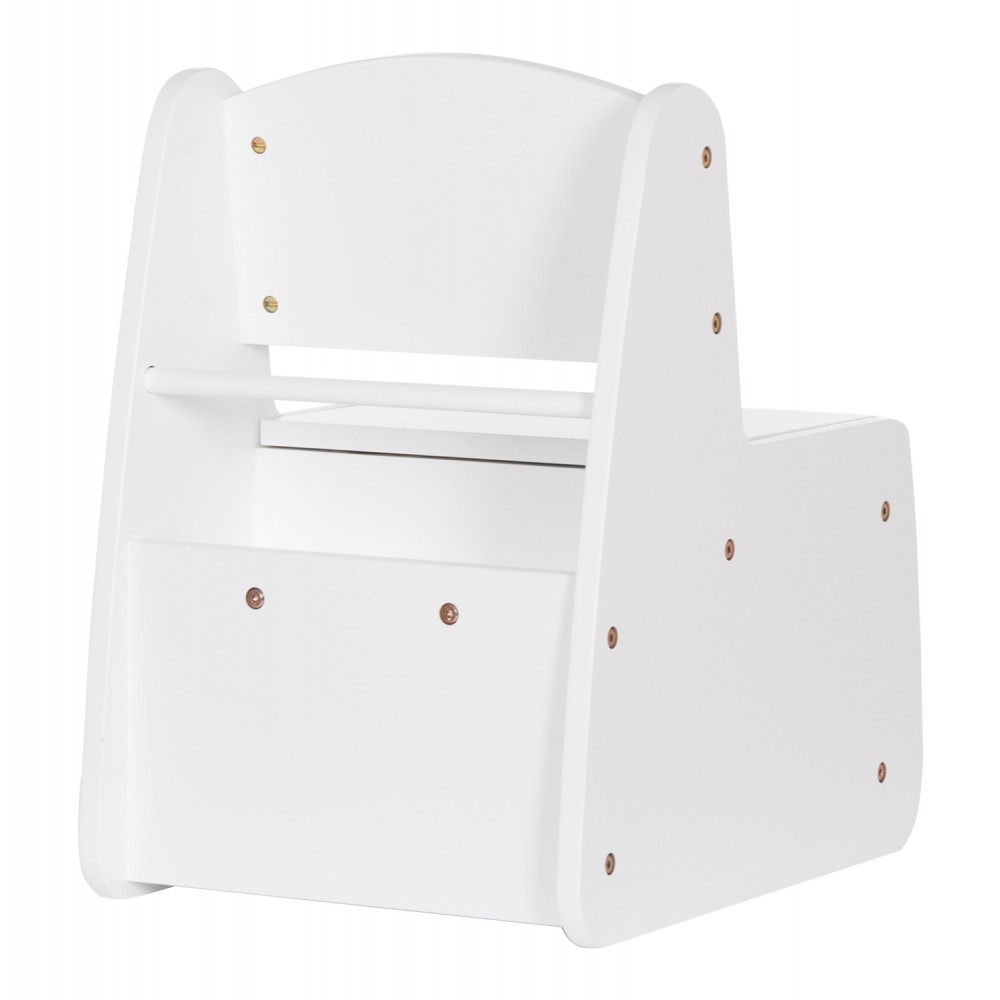 Παιδικό καρεκλάκι με αποθ.χώρο "RICKI" σε λευκό χρώμα 33x43x47