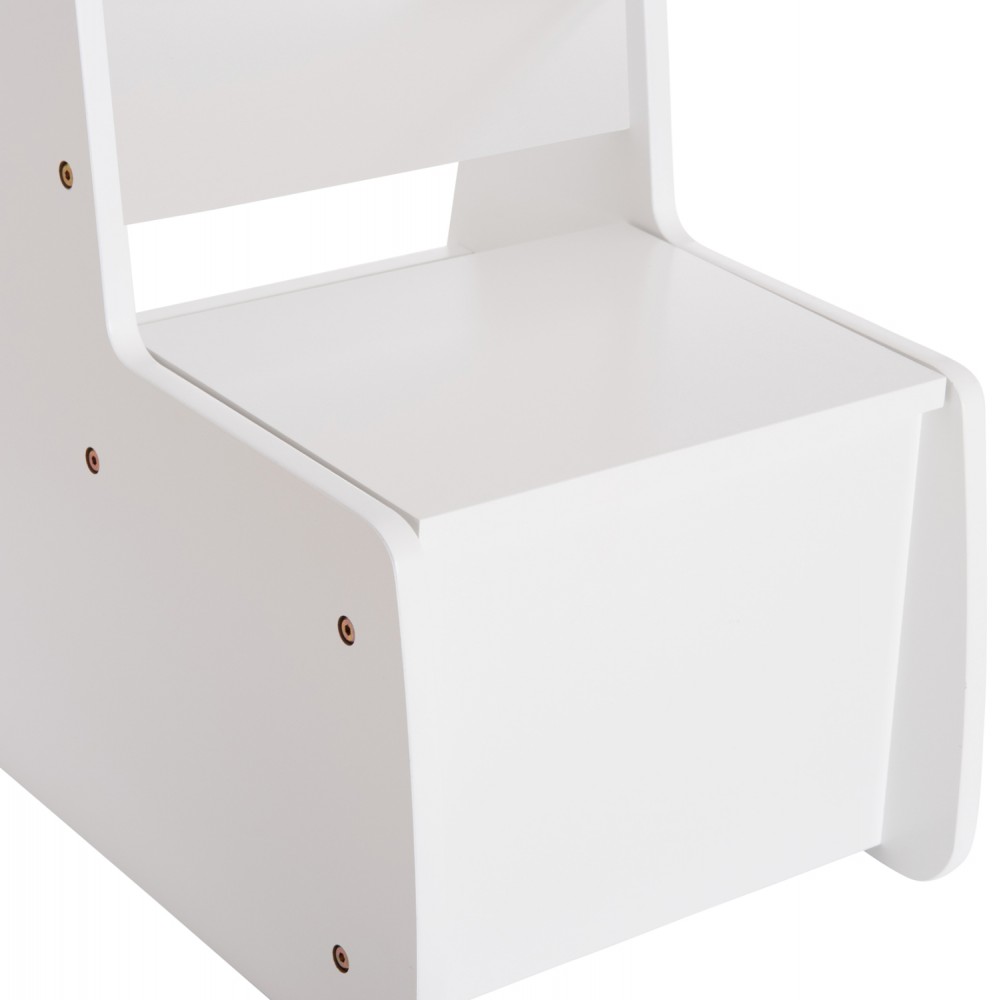 Παιδικό καρεκλάκι με αποθ.χώρο "RICKI" σε λευκό χρώμα 33x43x47