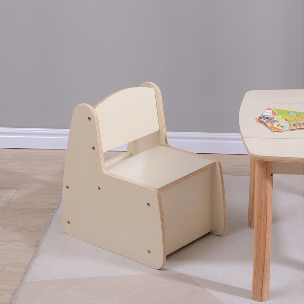Παιδικό καρεκλάκι με αποθ.χώρο "RICKI" σε φυσικό χρώμα 33x43x47