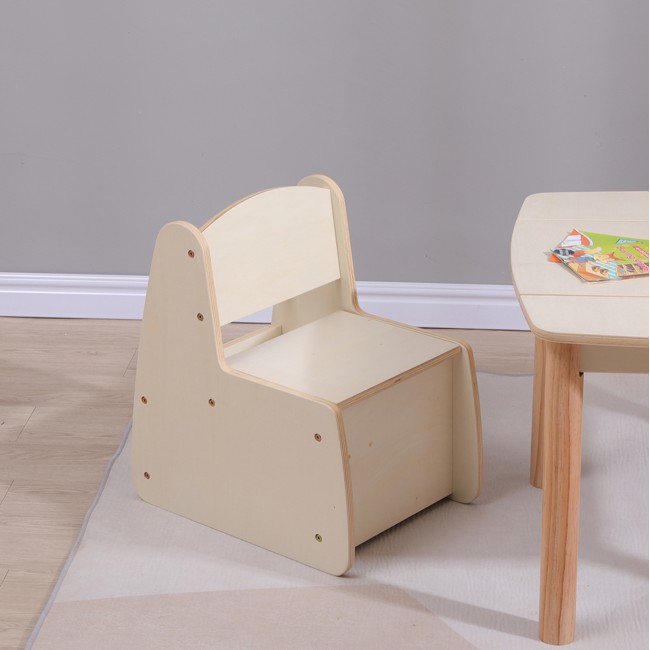 Παιδικό καρεκλάκι με αποθ.χώρο "RICKI" σε φυσικό χρώμα 33x43x47