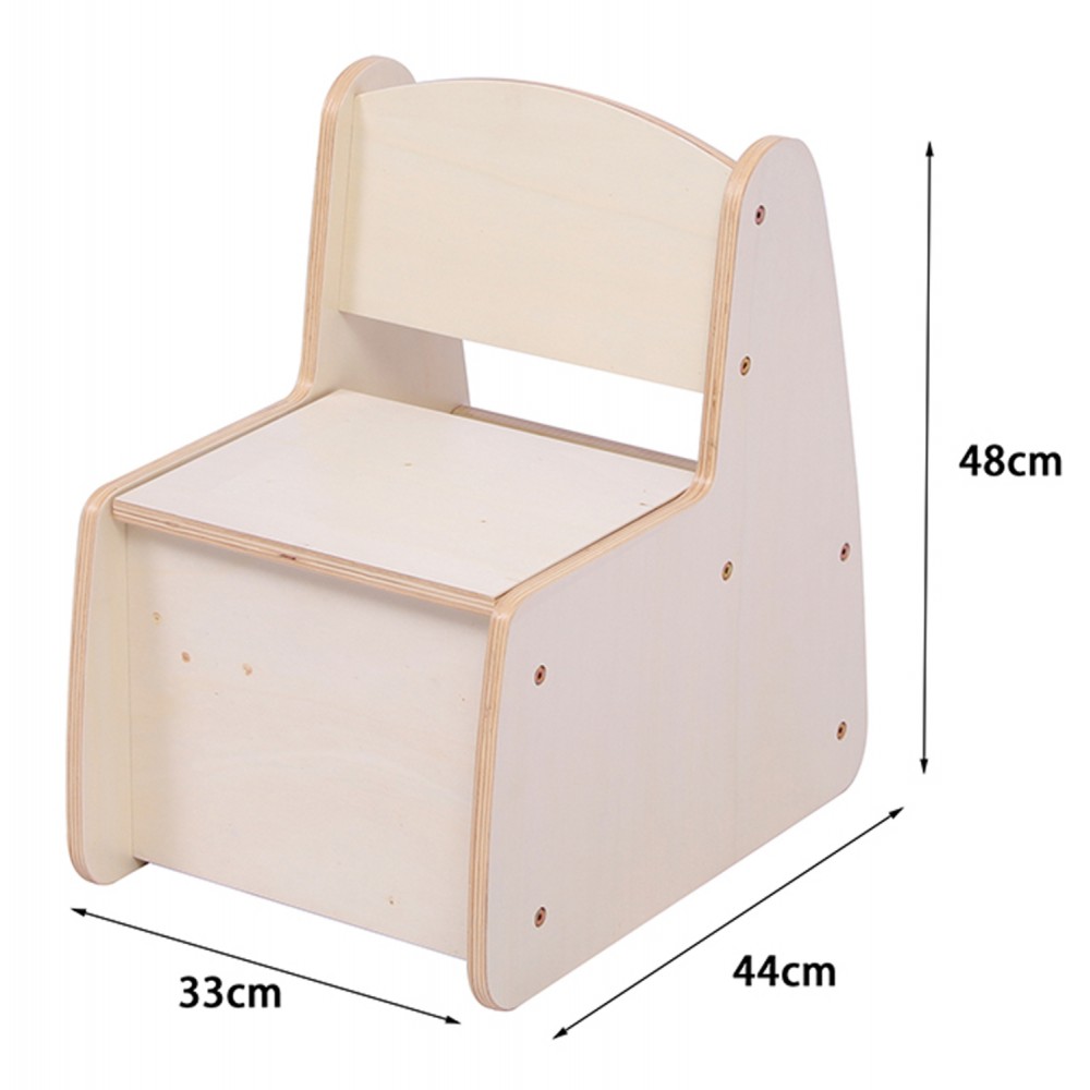 Παιδικό καρεκλάκι με αποθ.χώρο "RICKI" σε φυσικό χρώμα 33x43x47