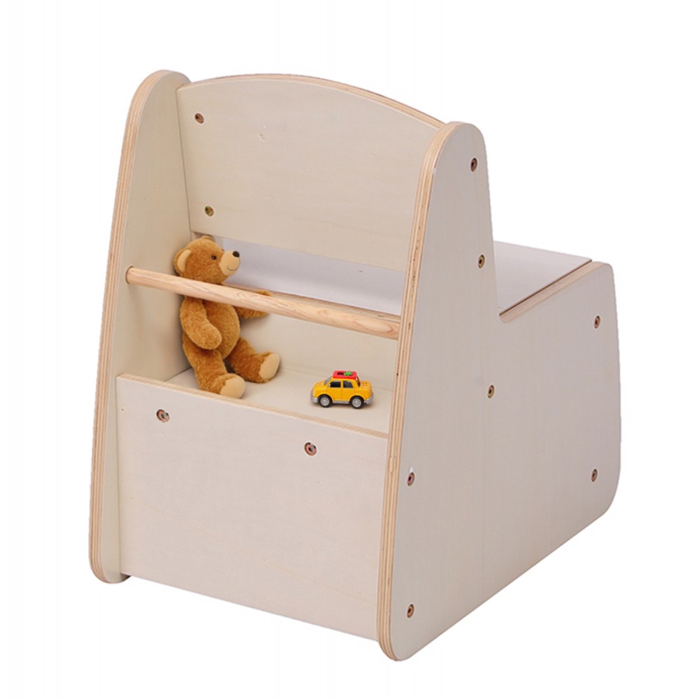 Παιδικό καρεκλάκι με αποθ.χώρο "RICKI" σε φυσικό χρώμα 33x43x47