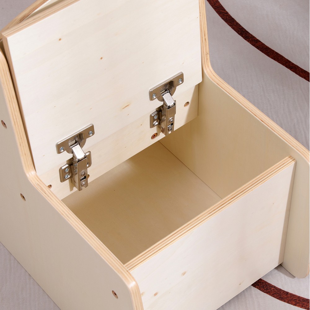 Παιδικό καρεκλάκι με αποθ.χώρο "RICKI" σε φυσικό χρώμα 33x43x47