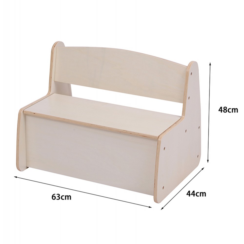 Παγκάκι παιδικό με απόθ.χώρο "RICKI" σε φυσικό χρώμα 63x43x47