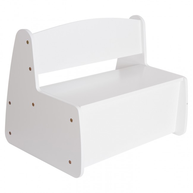 Παγκάκι παιδικό με απόθ.χώρο "RICKI" σε λευκό χρώμα 63x43x47