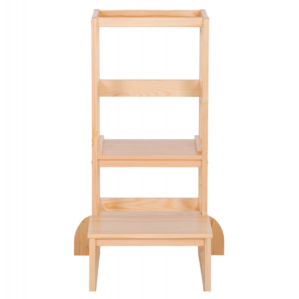 Πύργος εκμάθησης τ. Μοντεσσόρι "PEPE" από ξύλο πεύκου σε φυσικό χρώμα 55x53x90