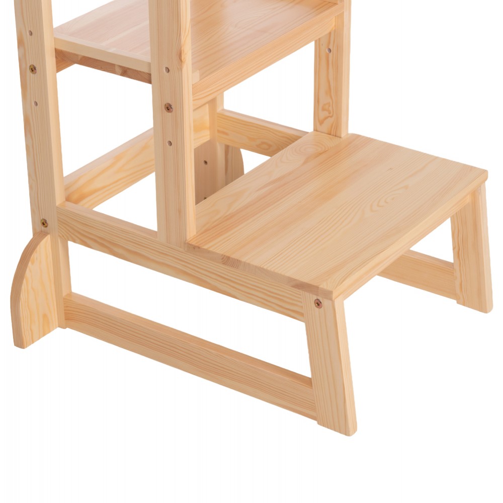 Πύργος εκμάθησης τ. Μοντεσσόρι "PEPE" από ξύλο πεύκου σε φυσικό χρώμα 55x53x90