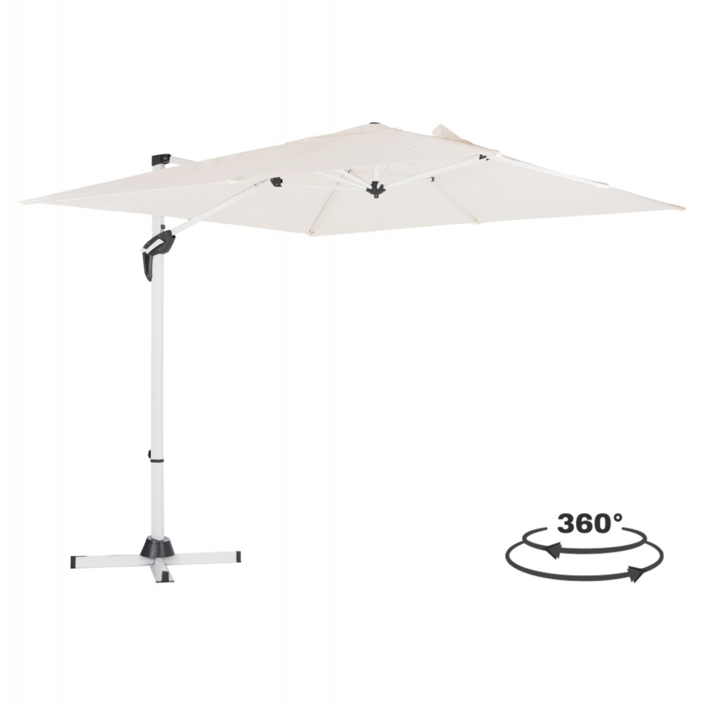 Ομπρέλα πισίνας με σκίαστρο "JAVANTE" από αλουμίνιο σε λευκό χρώμα 2.7x2.7x2.7
