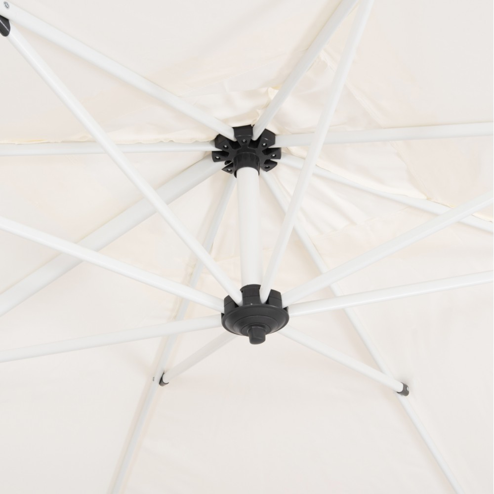 Ομπρέλα πισίνας με σκίαστρο "JAVANTE" από αλουμίνιο σε λευκό χρώμα 2.7x2.7x2.7