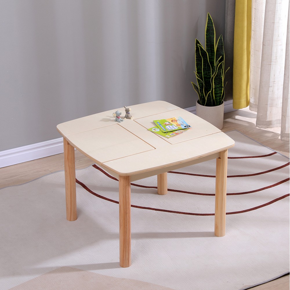 Τραπεζάκι παιδικό με αποθ.χώρο "RICKI" σε φυσικό χρώμα 65x65x47