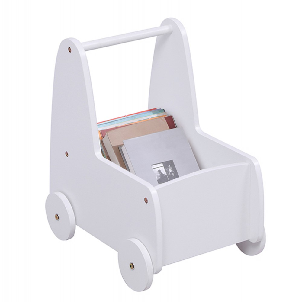 Παιδικό τρόλευ/καροτσάκι "RICKI"  σε λευκό χρώμα 33x45x50