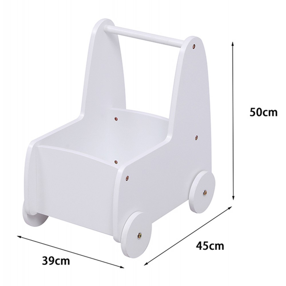 Παιδικό τρόλευ/καροτσάκι "RICKI"  σε λευκό χρώμα 33x45x50