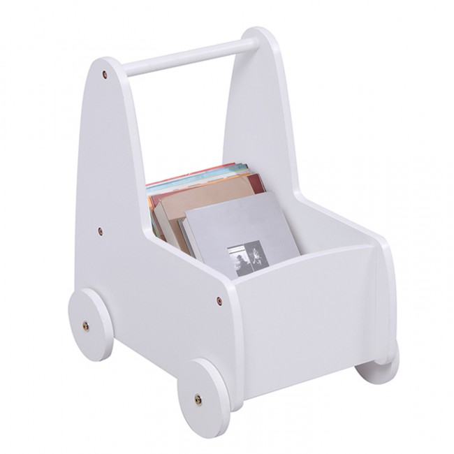 Παιδικό τρόλευ/καροτσάκι "RICKI"  σε λευκό χρώμα 33x45x50