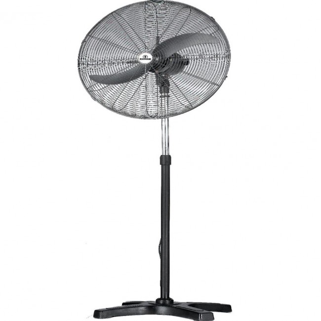 Ανεμιστήρας επαγγελματικός δαπέδου μεταλλικός σε χρώμα μαύρο/ασημί 200W 26''