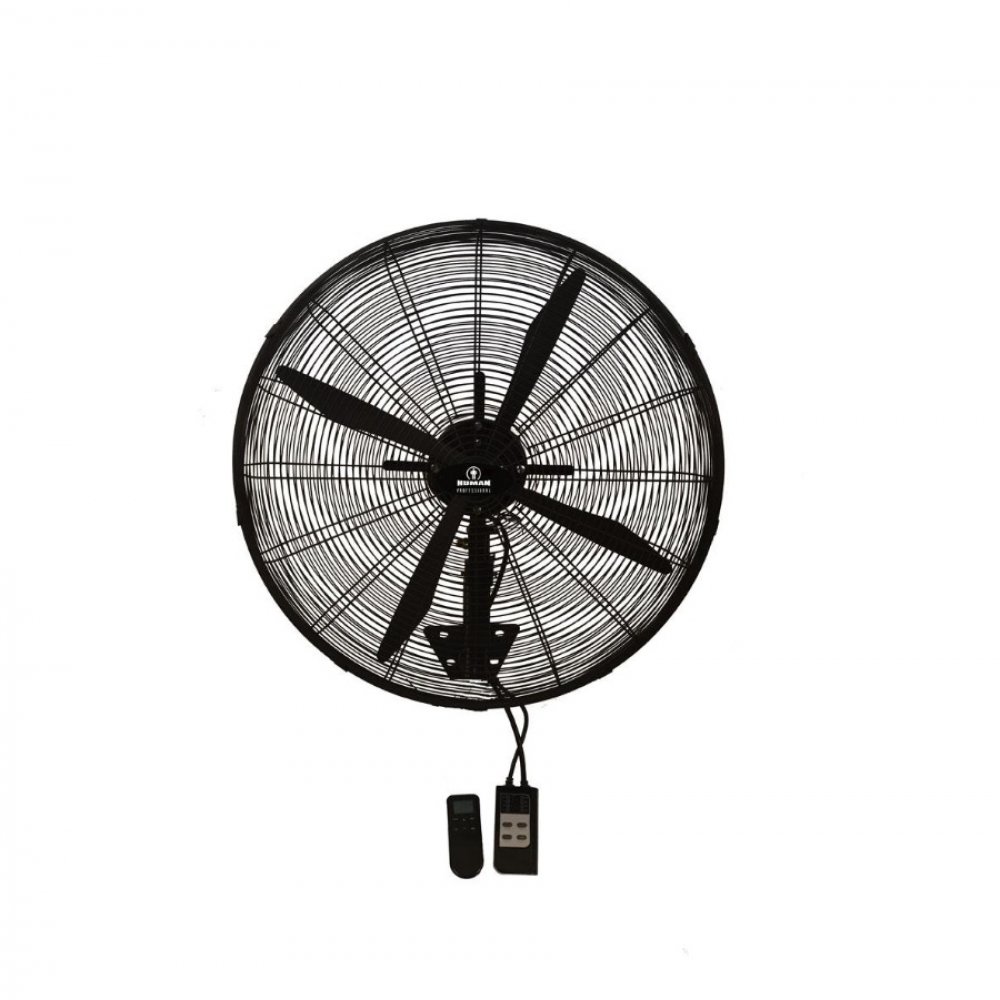 Ανεμιστήρας επαγγελματικός επιτοίχιος μεταλλικός σε χρώμα μαύρο 200W 26''