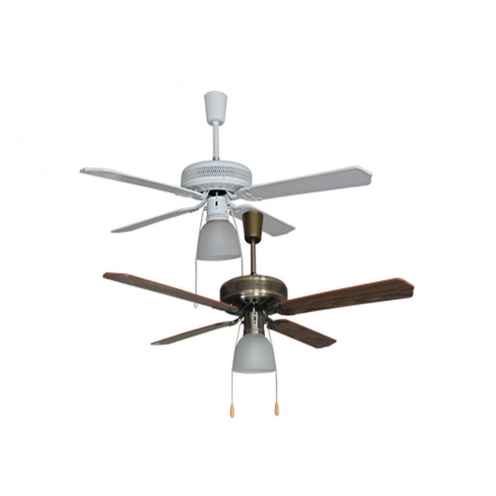 Ανεμιστήρας οροφής με φως και τέσσερα φτερά σε χρώμα καφέ 60W 52'' Φ130