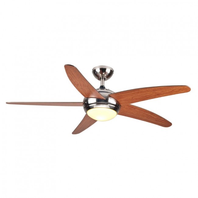 Ανεμιστήρας οροφής τηλεχειριζόμενος με φως και πέντε φτερά 60W 52'' Φ130