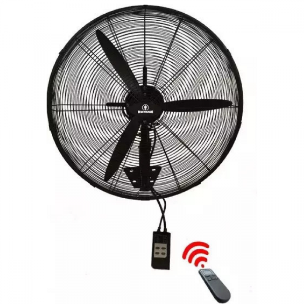Ανεμιστήρας επιτοίχιος 20" επαγγελματικός τηλεχειριζόμενος σε μαύρο χρώμα 160W