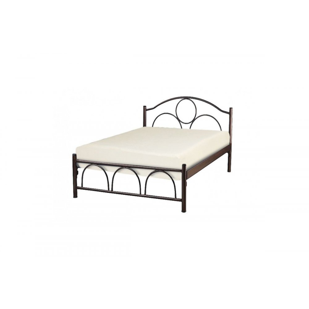 Κρεβάτι "Κύκλος" μεταλλικό διπλό σε χρώμα καφέ 150x200