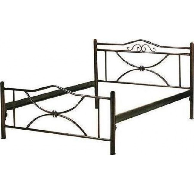 Κρεβάτι "Μαργαρίτα" μεταλλικό μονό σε χρώμα μαύρο 90x190