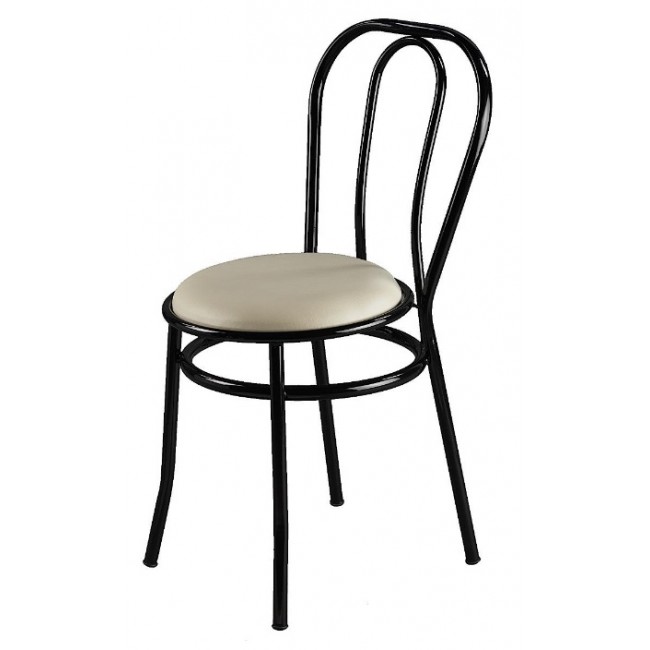Καρέκλα μεταλλική με τεχνόδερμα σε χρώμα μαύρο