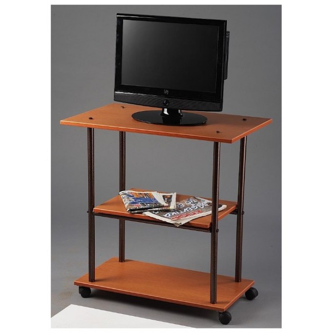 Τραπέζι βοηθητικό τρίπατο μεταλλικό σε χρώμα καφέ 60x50x72